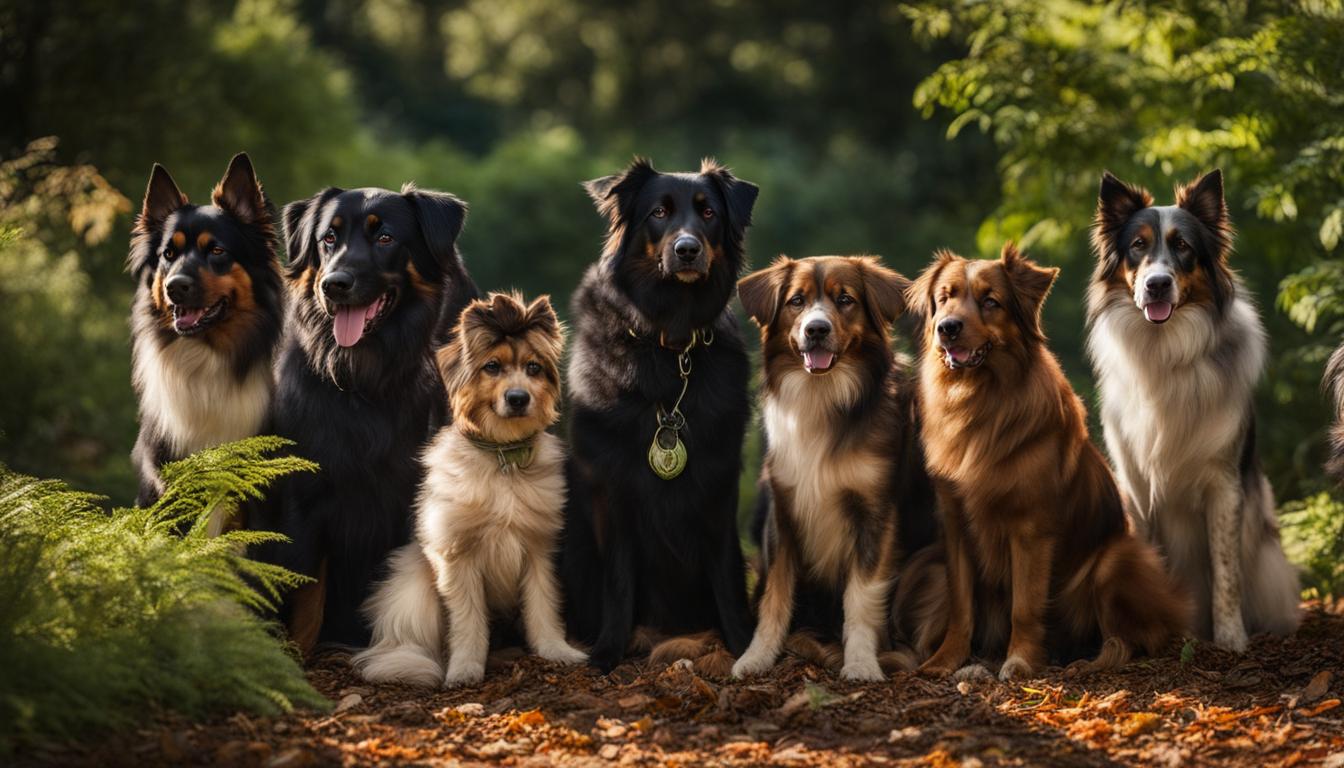 black and brown dogs